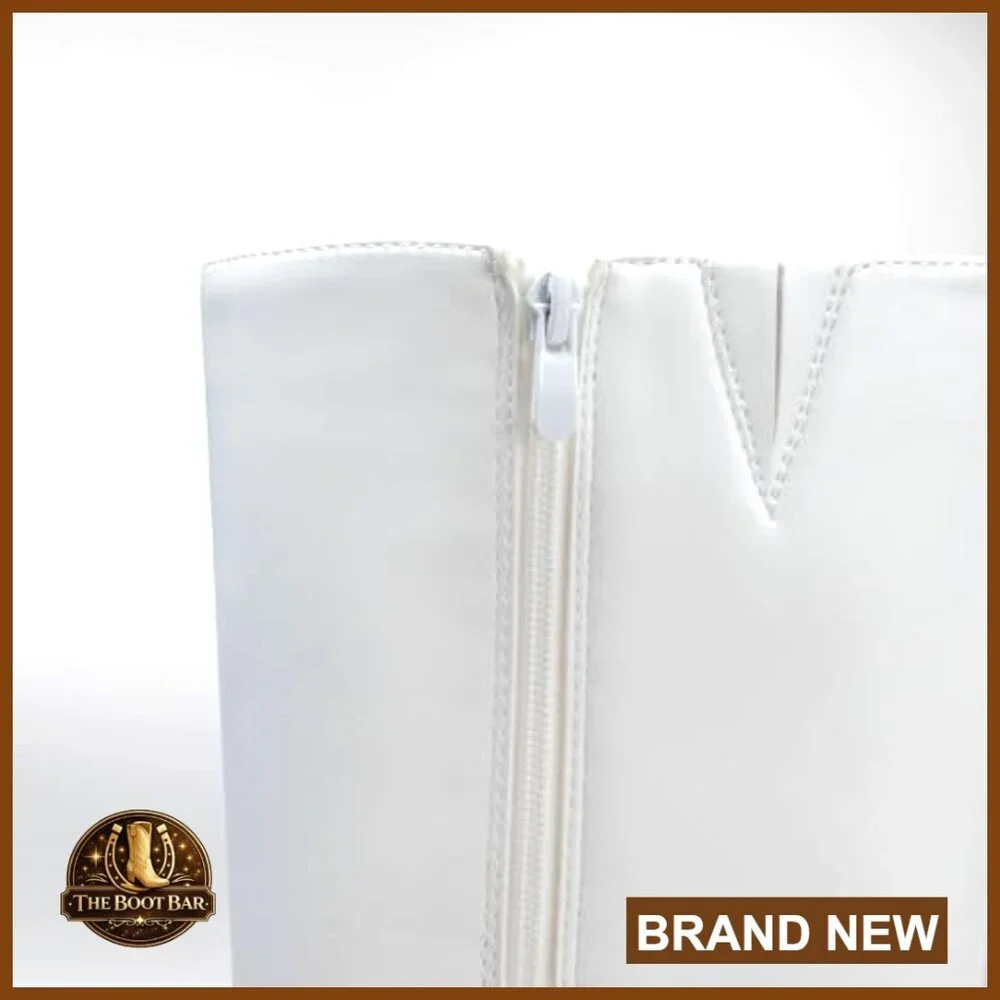 Knee High Platform Boots Chunky Heel Round Toe Side Zipper Comfortable Tall - Picture 6 of 7